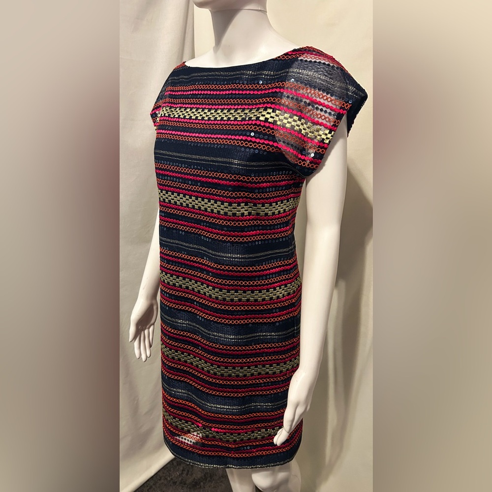 Trina Turk Sz 0 Aztec Tribal Sequined Beach Coverup/Dress Boho Chic Festival
